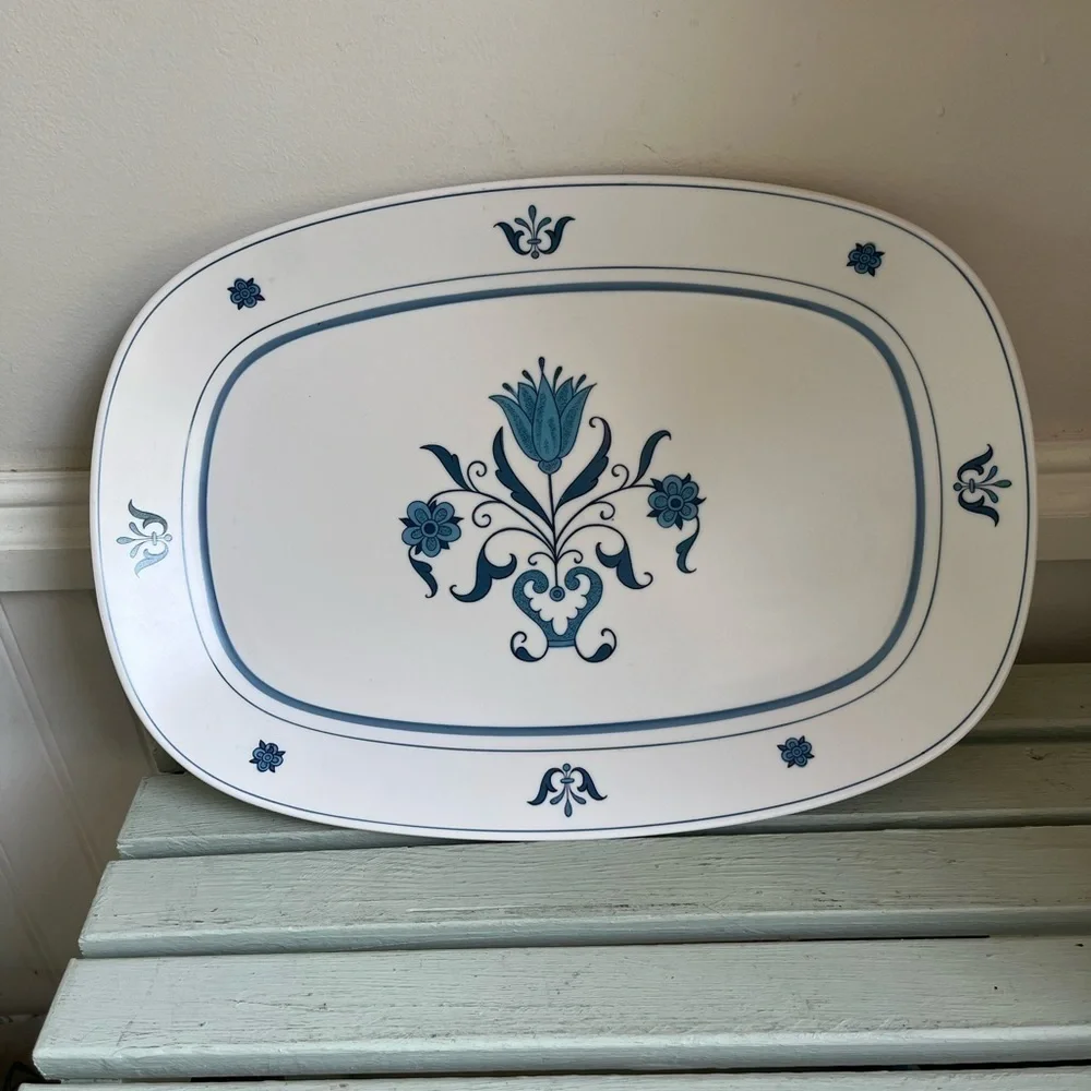 NORITAKE PROGRESSION BLUE HAVEN PLATTER SERVING TRAY Pattern# 9004